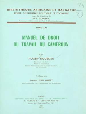 cover image of Manuel de droit du travail du Cameroun